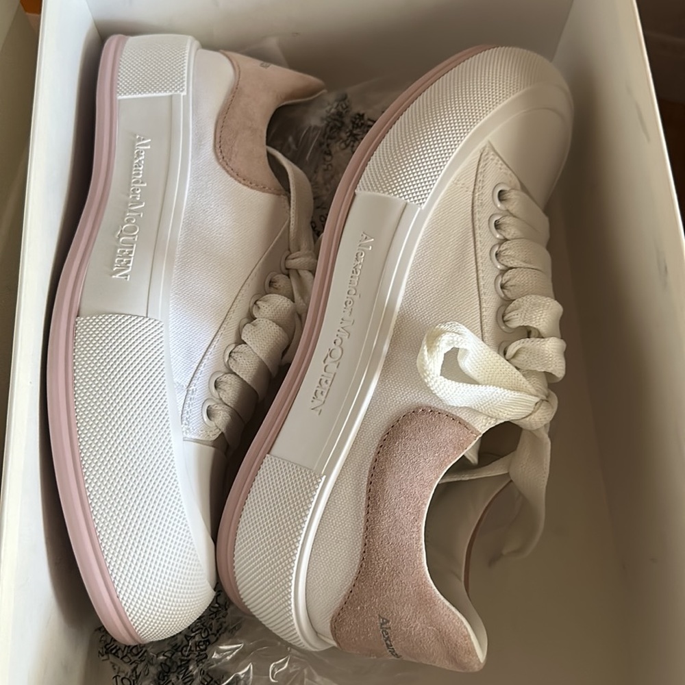 MCQUEEN SNEAKER UNISEX 40 PINK WHITE